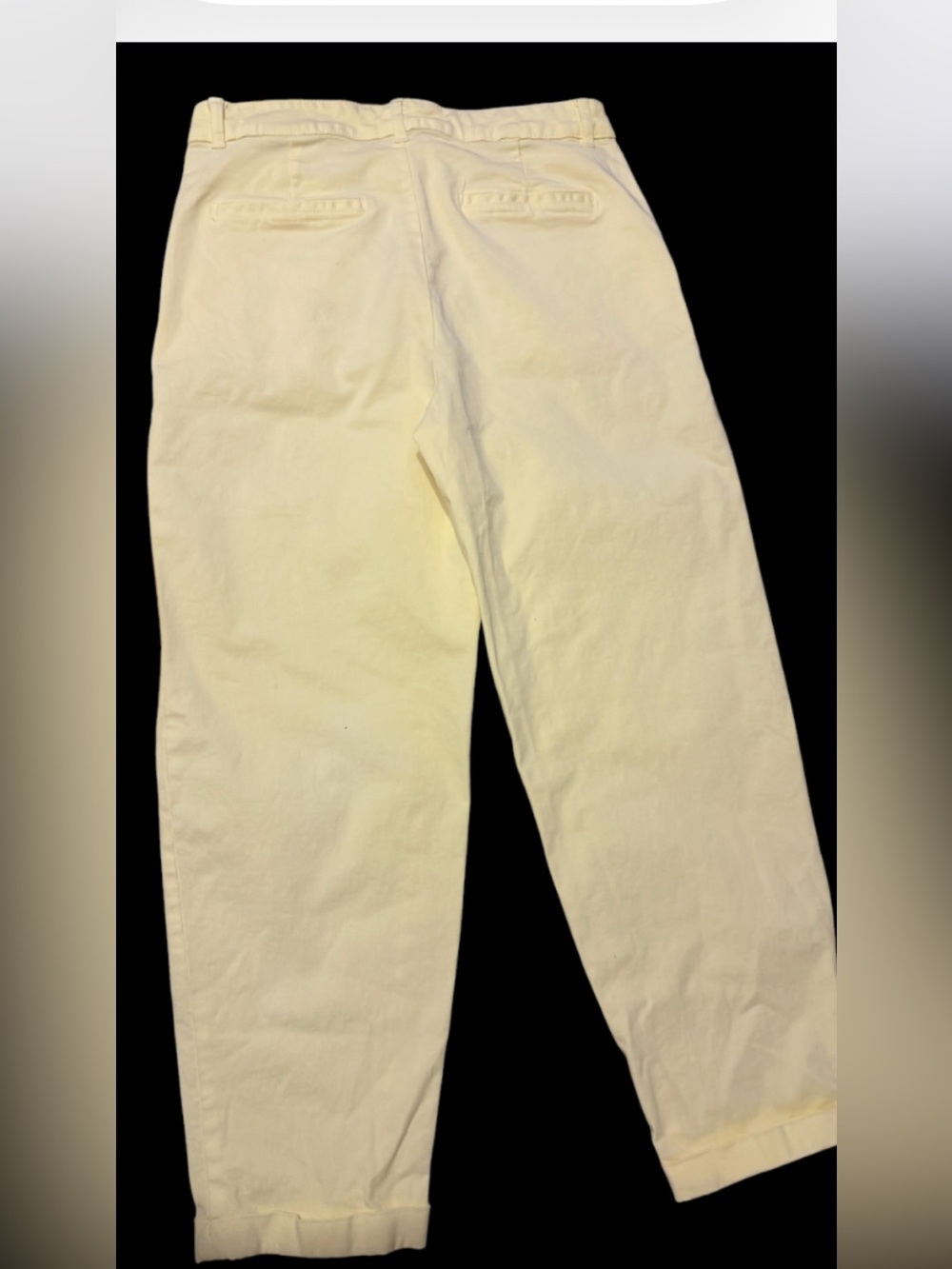 Zara NWT soft yellow Casual high waisted cotton stretch pants size 8